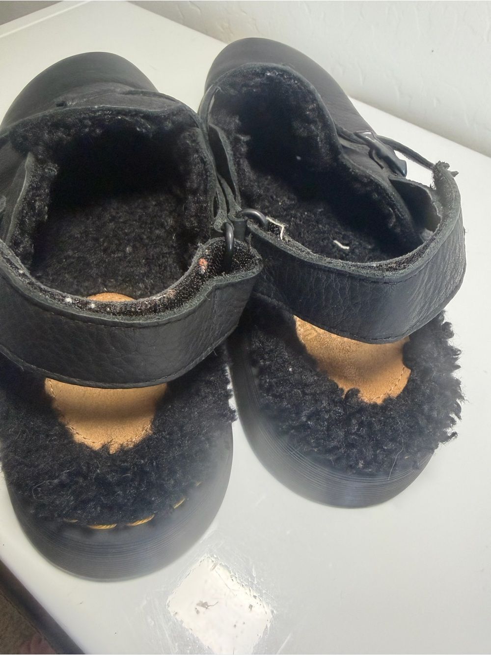 Dr. Martens Jorge II Faux-Fur Lined Black Leather Mules Clogs Men’s 11 - Picture 4 of 8